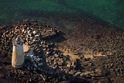 Aerial view of Whaleback at low tide